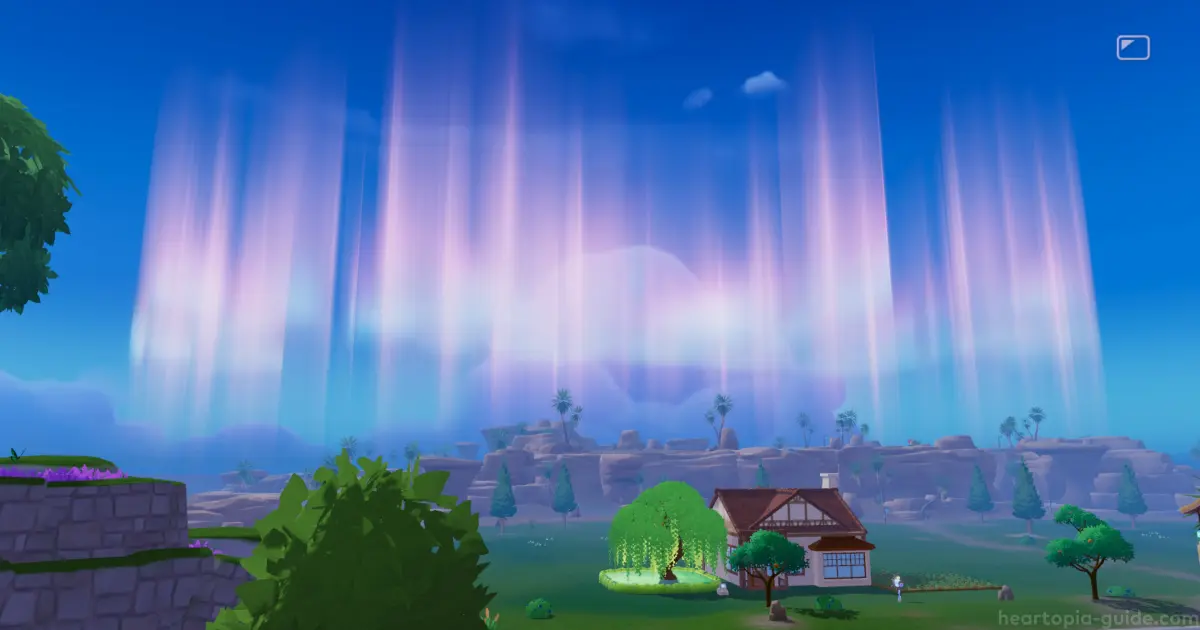 ハートピアスローライフの超レア天候「オーロラ」