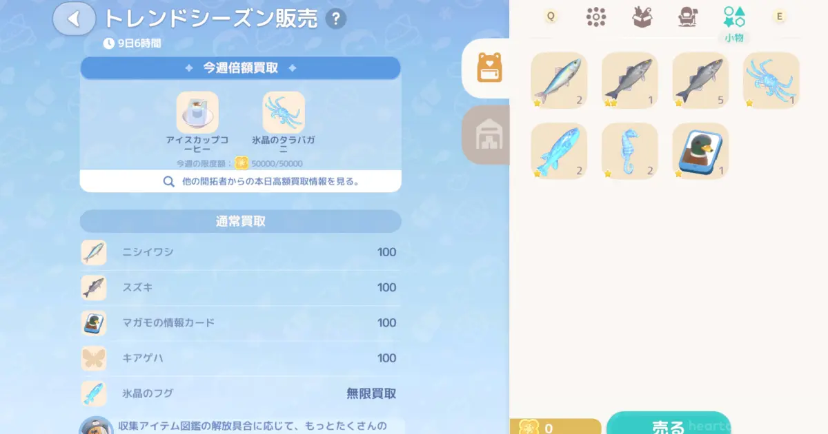 アイテムの売却で稼ぐ