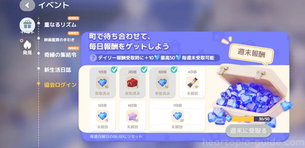 イベントの達成報酬で集める