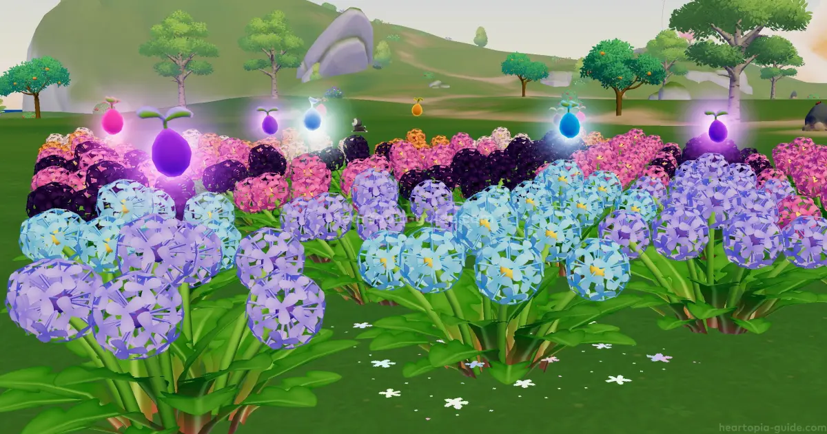 青・紫を植えて夜光タンポポを作る